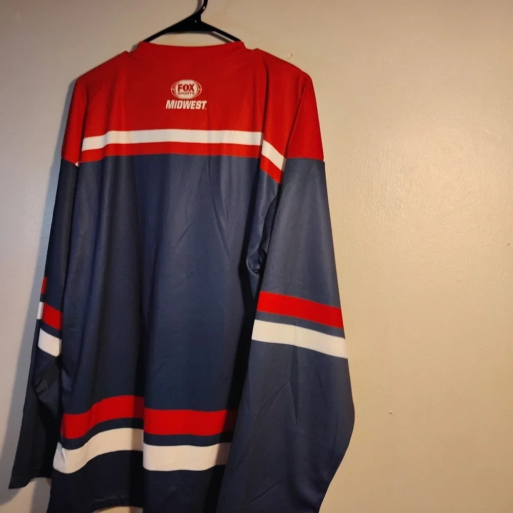 St. Louis Cardinals Men Jersey XL Fox Sports Midwest Blue Long Slvs Hockey Style